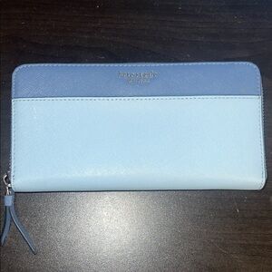 Kate Spade Two-Tone Blue Zip Wallet